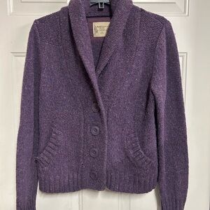 Ruff Hewn Deep Purple Shawl Collar Cardigan